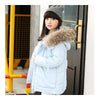 Winter Middle Long Down Coat 100% Fur Collar Girl   light blue    120cm - Mega Save Wholesale & Retail - 2