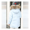 Winter Middle Long Down Coat 100% Fur Collar Girl   light blue    120cm - Mega Save Wholesale & Retail - 3