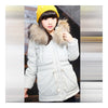 Winter Middle Long Down Coat 100% Fur Collar Girl   silver grey   120cm - Mega Save Wholesale & Retail - 2