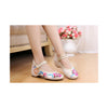 Old Beijing Beige Embroidered Shoes Online in Slipsole Low Cut National Vintage Fashion - Mega Save Wholesale & Retail - 3