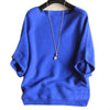 Woman Loose Wool Knitwear Sweater Boat Neck   sapphire blue  S - Mega Save Wholesale & Retail - 1