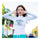 Woman Diving Suit Surfing Yoga Fitness Clothes Tops   white wave    S