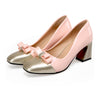 Small Square Last Chromatic Color Fashionable Shoes  pink  35 - Mega Save Wholesale & Retail