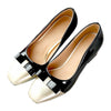 Small Square Last Chromatic Color Fashionable Shoes  black - Mega Save Wholesale & Retail - 1
