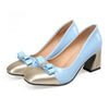 Small Square Last Chromatic Color Fashionable Shoes  blue  35 - Mega Save Wholesale & Retail