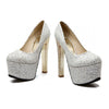 Super High Wedding Shoes Bridal Plus Size Night Club T Stage  silver - Mega Save Wholesale & Retail