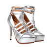 Plus Size Platform Thin Dancing Night Club Shoes in Silky Silver Shade - Mega Save Wholesale & Retail - 1