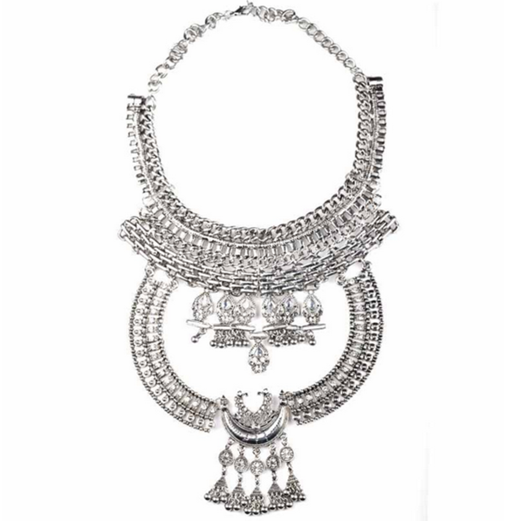 European Big Brand Fashionable Necklace Woman Long Necklace Street Photo Fashionable Ornament   silver - Mega Save Wholesale & Retail