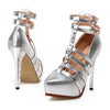 Plus Size Platform Thin Dancing Night Club Shoes in Silky Silver Shade - Mega Save Wholesale & Retail - 2