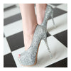 Rhinestone Thin High Heel Peep-toe Thick Sole Platform Paillette Women Thin Shoes  silver - Mega Save Wholesale & Retail - 2