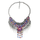 European Exaggerated Big Brand Foreign Trade Necklace Vintage Zircon Flower Tassel Two-layer Necklace Woman   old silver colorful zircon - Mega Save Wholesale & Retail
