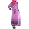 Muslim Long Dress Chiffon Printing Women Garments Autumn  purple - Mega Save Wholesale & Retail - 1