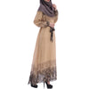 Muslim Long Dress Chiffon Printing Women Garments Autumn   brown - Mega Save Wholesale & Retail - 1