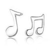 S925 Silver Polished Surface Musical Sign Ear Studs - Mega Save Wholesale & Retail - 1