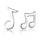 S925 Silver Polished Surface Musical Sign Ear Studs - Mega Save Wholesale & Retail - 1