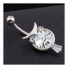 Owl Emulational Crystal Navel Ring   platinum plated white zircon - Mega Save Wholesale & Retail - 3