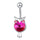 Owl Emulational Crystal Navel Ring     platinum plated pink zircon - Mega Save Wholesale & Retail - 1