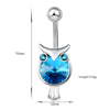 Owl Emulational Crystal Navel Ring    platinum plated blue zircon - Mega Save Wholesale & Retail - 5