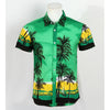 Hot Men Aloha Shirt Hawaiian Cruise Tropical Luau Beach Hawaiian Party Palm Fluorescent green L normal version - Mega Save Wholesale & Retail - 2