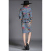 Fashion New Women's Washed Denim Dress Long Slim Casual Jean Dresses Floral printed S - Mega Save Wholesale & Retail - 3