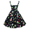 Suspender Dress Fashionable Printing Backless   black   S - Mega Save Wholesale & Retail - 1