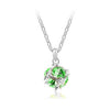 Korean jewelry wholesale crystal ball colorful crystal necklace - Love Cube 1111-46   Silver  fruit green - Mega Save Wholesale & Retail