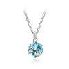 Korean jewelry wholesale crystal ball colorful crystal necklace - Love Cube 1111-46   Silver   sea blue - Mega Save Wholesale & Retail