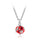 Korean jewelry wholesale crystal ball colorful crystal necklace - Love Cube 1111-46   Silver  red - Mega Save Wholesale & Retail
