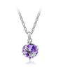 Korean jewelry wholesale crystal ball colorful crystal necklace - Love Cube 1111-46   Silver   violet - Mega Save Wholesale & Retail