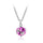 Korean jewelry wholesale crystal ball colorful crystal necklace - Love Cube 1111-46   Silver   Rose - Mega Save Wholesale & Retail