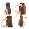 5 Cards Long Straight Hair Extension Wig brown black