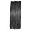 5 Cards Long Straight Hair Extension Wig black