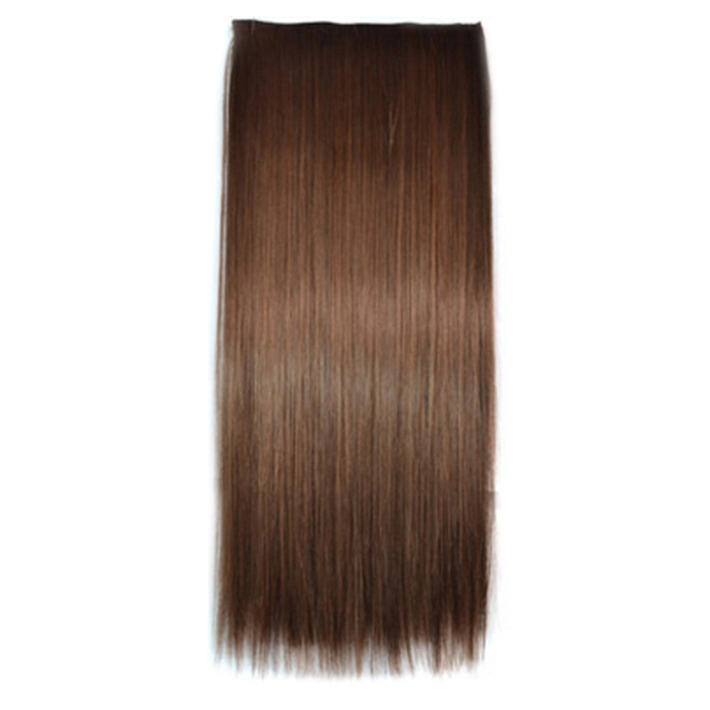 5 Cards Long Straight Hair Extension Wig light brown