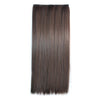 5 Cards Long Straight Hair Extension Wig dark brown