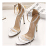 Lace-up Thin High Heel Shoes Sandals   white - Mega Save Wholesale & Retail - 2