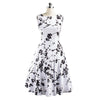 Summer Middle Long Slim Printing Sleeveless Dress   black   S - Mega Save Wholesale & Retail - 1