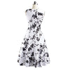 Summer Middle Long Slim Printing Sleeveless Dress   black   S - Mega Save Wholesale & Retail - 2