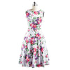 Summer Middle Long Slim Printing Sleeveless Dress   red   S - Mega Save Wholesale & Retail - 1