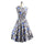 Summer Middle Long Slim Printing Sleeveless Dress   blue   S - Mega Save Wholesale & Retail - 1