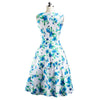 Summer Middle Long Slim Printing Sleeveless Dress   green   S - Mega Save Wholesale & Retail - 2