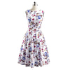 Summer Middle Long Slim Printing Sleeveless Dress   purple   S - Mega Save Wholesale & Retail - 1