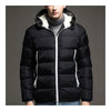 Man Contrast Color Hoodied Slim Cotton Coat   black   M - Mega Save Wholesale & Retail - 1