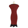 Slim Dress Solid Color Sleeveless Frill   red   S - Mega Save Wholesale & Retail - 2