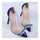 Transparent Dot Rivet Bowknot Pointed High Heel Thin Shoes   blue