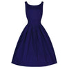 Vintage 50s Dress Hepburn Style Solid Color Bubble Dress   navy    S - Mega Save Wholesale & Retail - 1