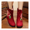 Peacock Vintage Beijing Cloth Shoes Embroidered Boots jujube - Mega Save Wholesale & Retail - 2