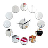 3D Acrylic Circle Mirror DIY Creative Sticking Wall Clock   silver - Mega Save Wholesale & Retail