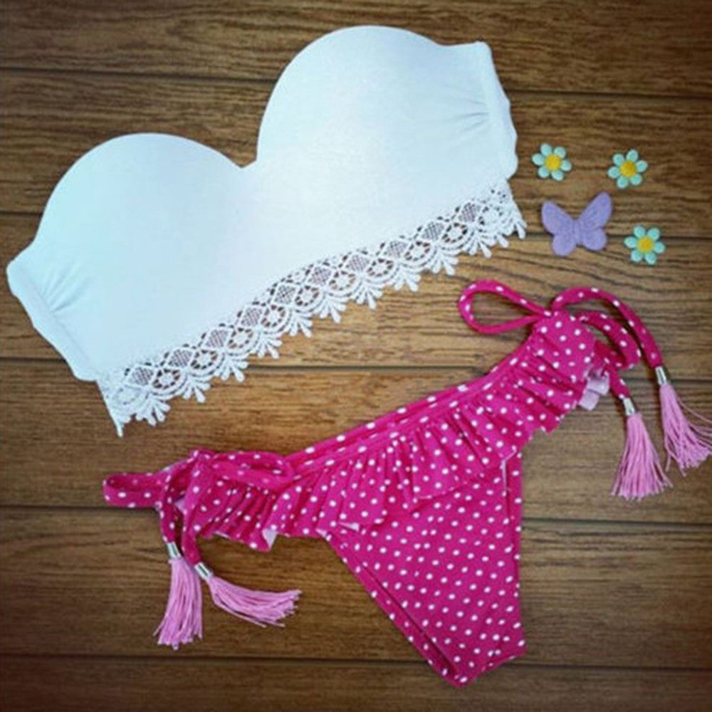 Bikini Wave Point Macrame Swimwear Swimsuit Bathing Suit S - Mega Save Wholesale & Retail - 1