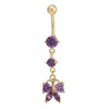 Butterfly Pendant Navel Ring Buckle Body Puncture   purple - Mega Save Wholesale & Retail - 1