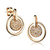 Zirconium Miss Shi earrings Micro Pave earrings plated 18K gold circle pendant earrings girlfriends jewelry KE648 - Mega Save Wholesale & Retail - 1
